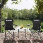 SONGMICS Set of 2 Folding Camping Outdoor Chairs Black - Image 2