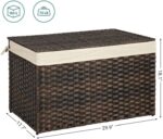 SONGMICS Storage Basket with Lid 160L Metal Frame Brown - Image 2