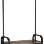 VASAGLE Entryway Hall Tree Coat Rack Stand 183cm Shoe Bench with Shelves Rustic Brown