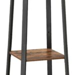VASAGLE Coat Rack with 3 Shelves Rustic Brown and Black