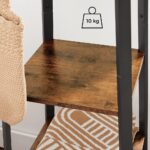 VASAGLE Coat Rack with 3 Shelves Rustic Brown and Black - Image 2