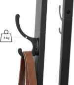 VASAGLE Coat Rack with 3 Shelves Rustic Brown and Black - Image 3