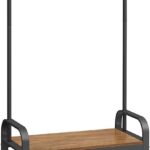 VASAGLE Coat Rack with Shoe Rack 183 cm Height Walnut Brown and Black