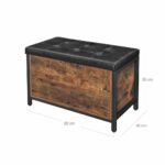 VASAGLE Entryway Storage Bench Rustic Brown and Black - Image 3