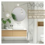 EKKIO 60cm Gold Round Aluminium Wall Mirror for Home Decor