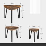 VASAGLE Industrial Nesting Coffee Table Rustic Brown and Black - Image 3