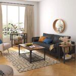 VASAGLE Industrial Side Table with Mesh Shelf Rustic Brown - Image 2