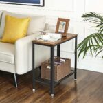 VASAGLE Industrial Side Table with Mesh Shelf Rustic Brown - Image 3