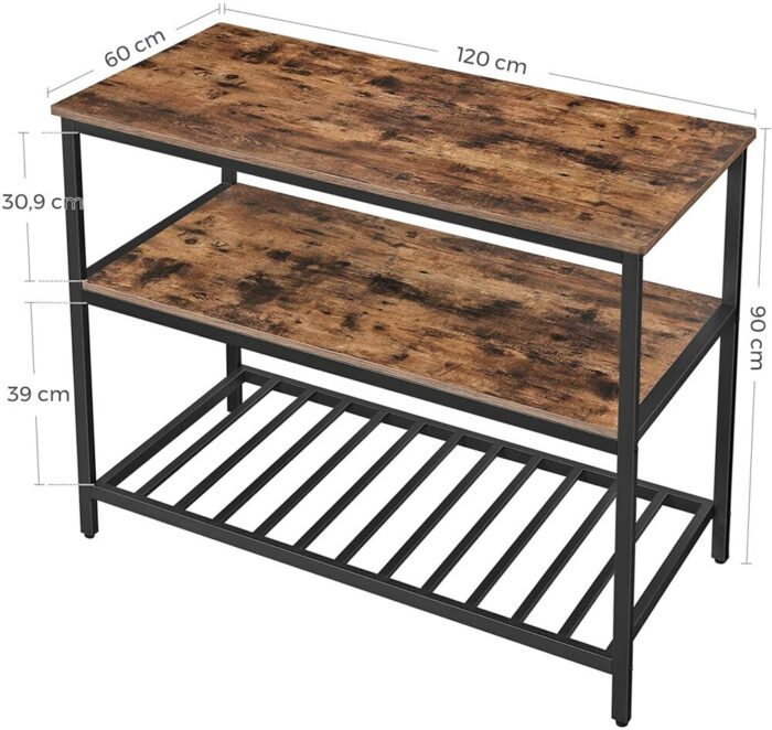 VASAGLE Kitchen Shelf with Large Worktop - Image 2