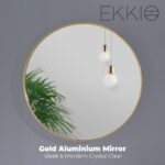 EKKIO 60cm Gold Round Aluminium Wall Mirror for Home Decor