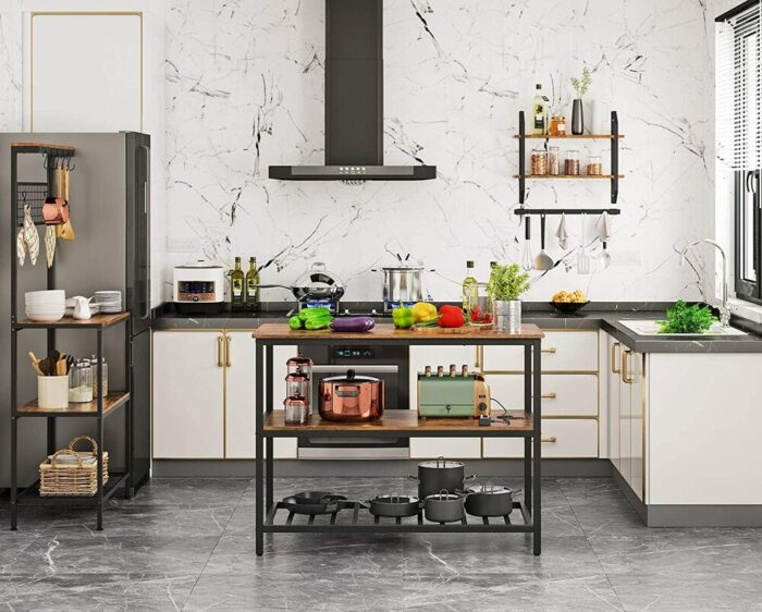 VASAGLE Kitchen Shelf with Large Worktop - Image 3