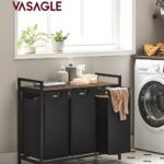 VASAGLE Laundry Hamper with 3 Bags Rustic Brown and Black BLH301B01V1 - Image 2