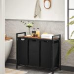 VASAGLE Laundry Hamper with 3 Bags Rustic Brown and Black BLH301B01V1 - Image 3