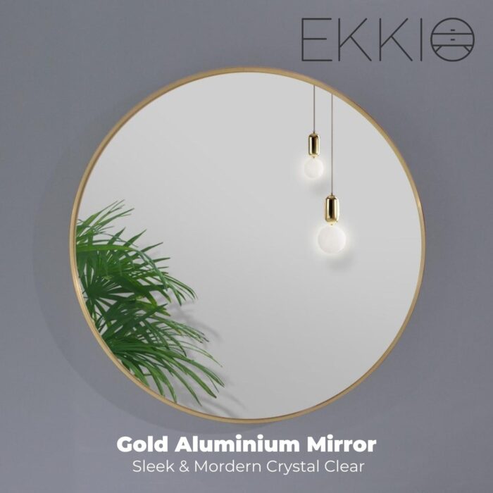 EKKIO 70cm Round Aluminium Wall Mirror - Image 3