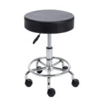 EKKIO Round Salon Stool with Adjustable Height (Black) EK-SS-100-YB