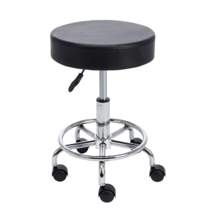 EKKIO Round Salon Stool with Adjustable Height (Black) EK-SS-100-YB