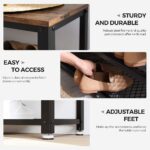 VASAGLE 3 Tier Shoe Storage Bench 73cm Rustic Brown and Black - Image 2