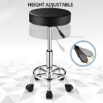 EKKIO Round Salon Stool with Adjustable Height (Black) EK-SS-100-YB - Image 3