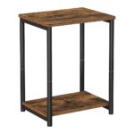 VASAGLE Side Table Vintage Brown with Storage Shelf