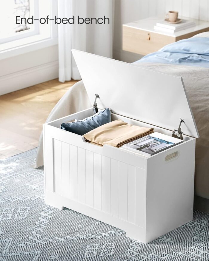 VASAGLE Storage Bench White - Image 2