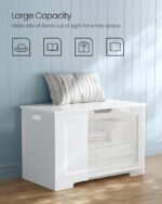 VASAGLE Storage Bench White - Image 3