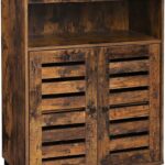 VASAGLE Storage Cabinet with Shelves and Louvered Door