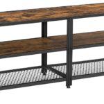 VASAGLE TV Cabinet Stand Lowboard for TVs up to 70 Inches with Shelves Steel Frame Vintage Brown/Black