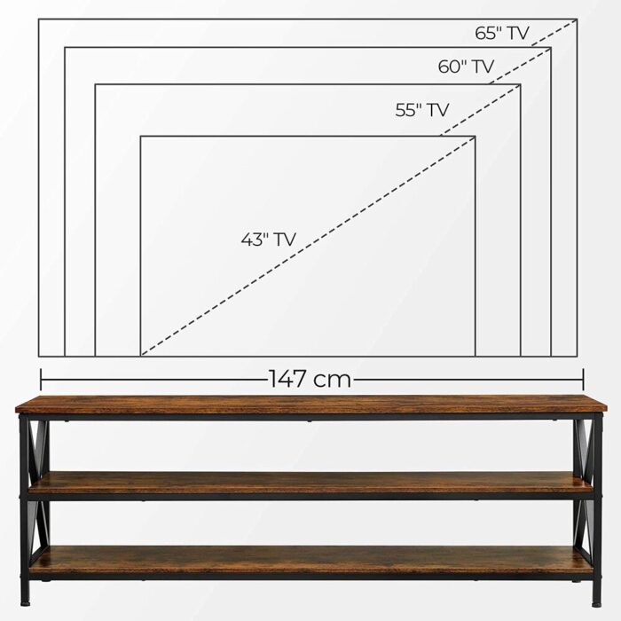 VASAGLE 147cm Entertainment Unit with Shelves - Image 2