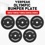 VERPEAK Black Olympic Bumper Weight Plates (15kg) - Image 2