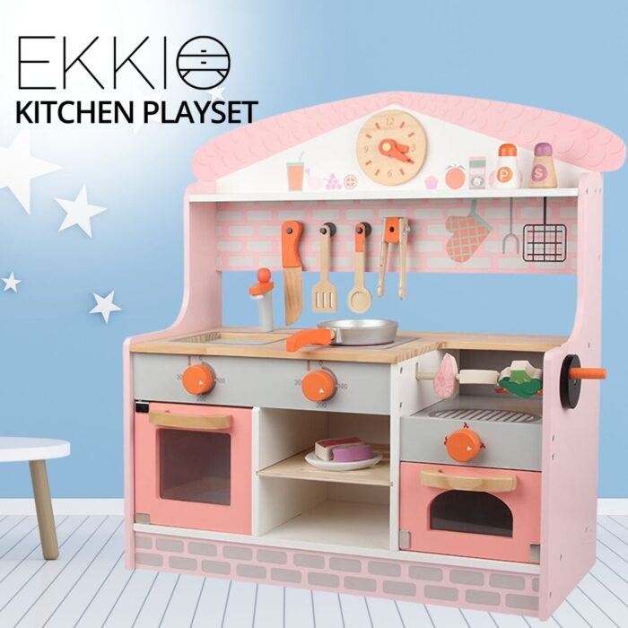 EKKIO Wooden Kitchen Playset for Kids (BBQ Kitchen Set) EK-KP-101-MS - Image 2