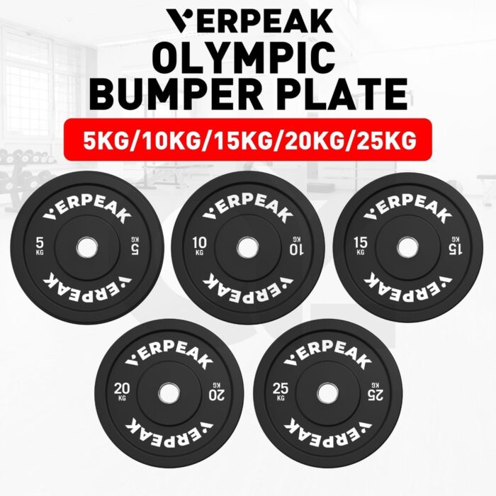 VERPEAK Black Olympic Bumper Weight Plates (25kg) - Image 3