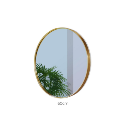 Stunning 60cm Gold Round Aluminium Wall Mirror by EKKIO