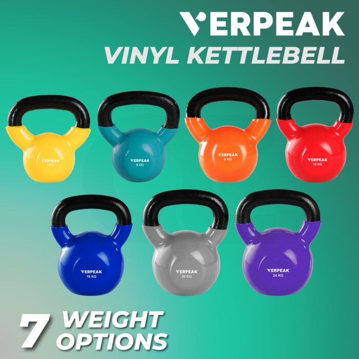 Verpeak Vinyl Kettlebell 6kg (Turquoise) - Image 3