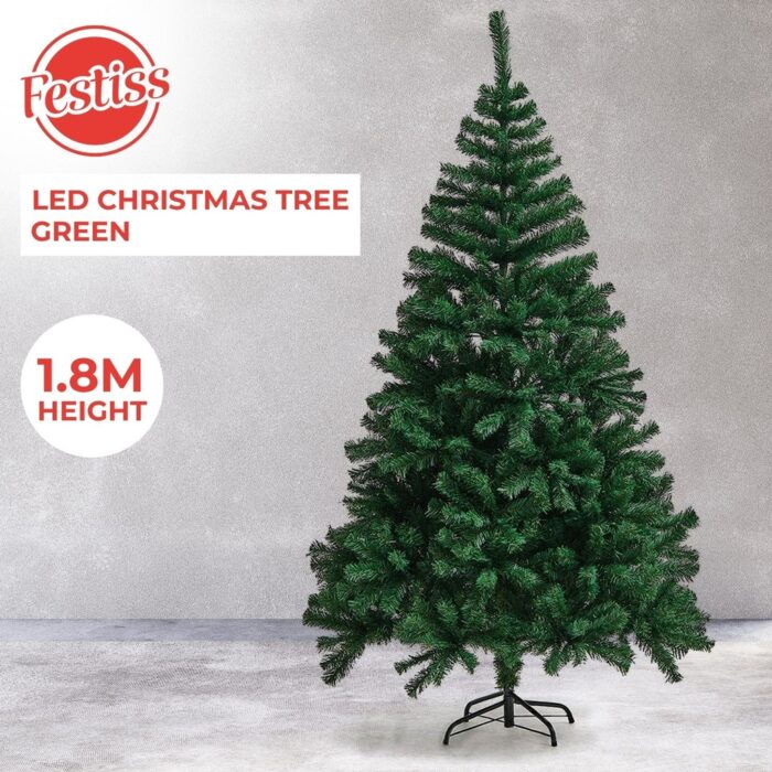 FESTISS 1.8m Christmas Tree with 250 LED Lights Warm White (Green) FS-TREE-08 - Image 2