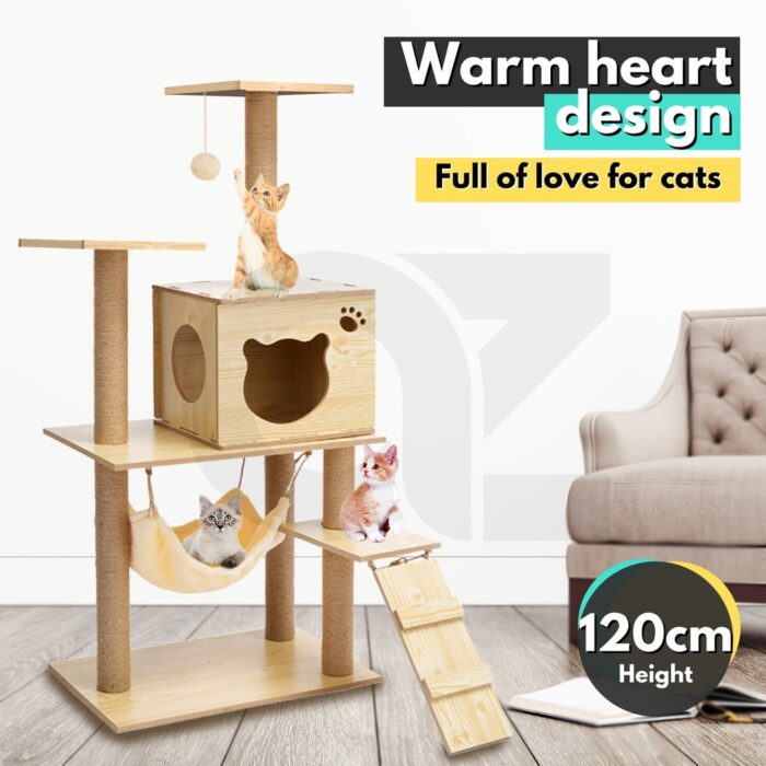 Floofi Cat Tree (120cm Wood) - Image 2