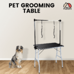 Floofi Pet Grooming Table 90cm Double Pole (Black) - Image 2