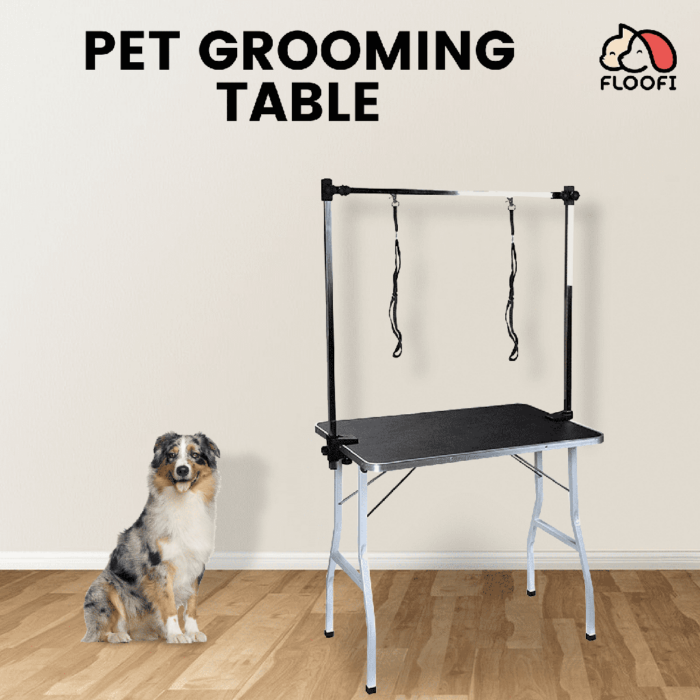 Floofi Pet Grooming Table 90cm Double Pole (Black) - Image 2