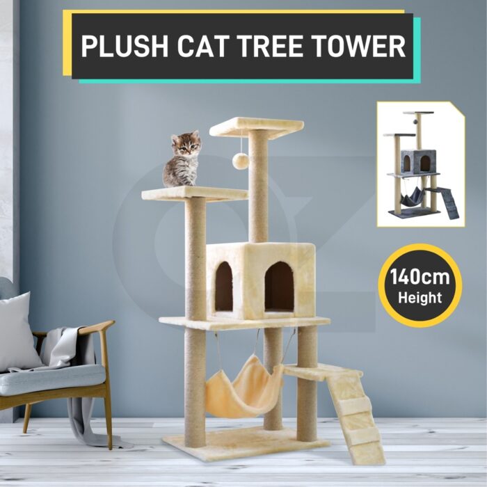 Floofi Cat Tree (138cm Dark Grey) - Image 2