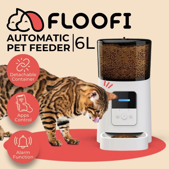 FLOOFI WiFi 6L Automatic Pet Feeder (White) FI-FD-121-CX - Image 2