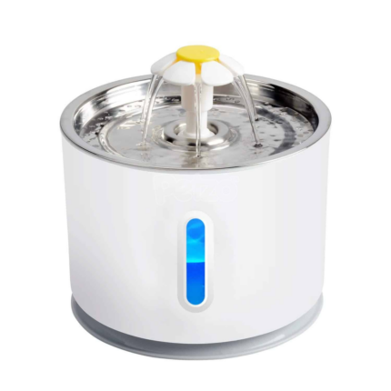 Floofi 2.4L Automatic Stainless Steel Top Water Fountain Drinking Dispenser And Filter Grey