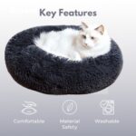 FLOOFI XL 100CM Round Pet Bed (Light Grey) - Image 3