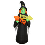 Festiss 2.4m Witch Way Halloween Inflatable with LED