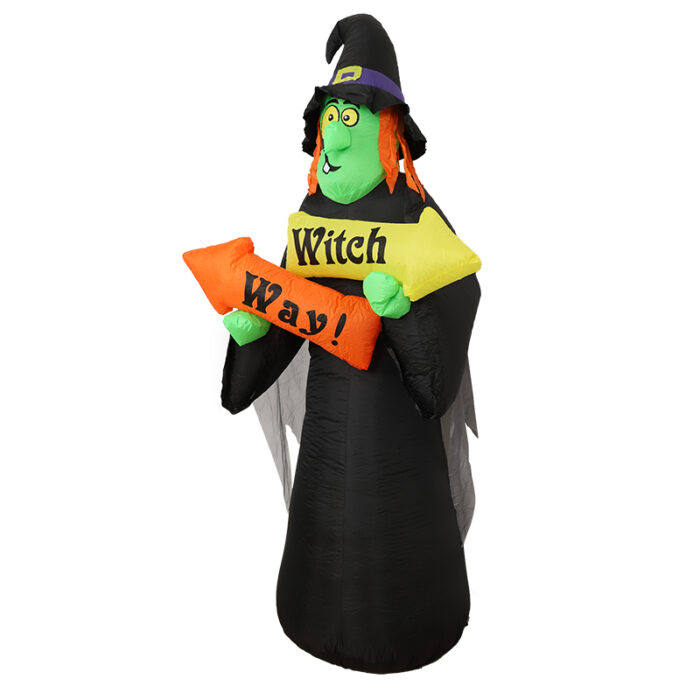 Festiss 2.4m Witch Way Halloween Inflatable with LED - Image 2