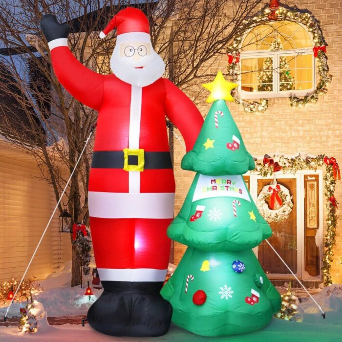 Festiss 2.5m Santa and Christmas Tree Christmas Inflatable with LED - Image 2