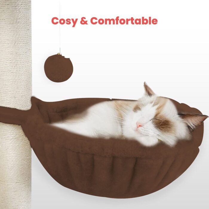 Floofi 104cm Plush Cat Condo Cat Tree Brown - Image 3