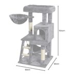 Floofi 104cm Plush Cat Condo Cat Tree Light Grey - Image 2
