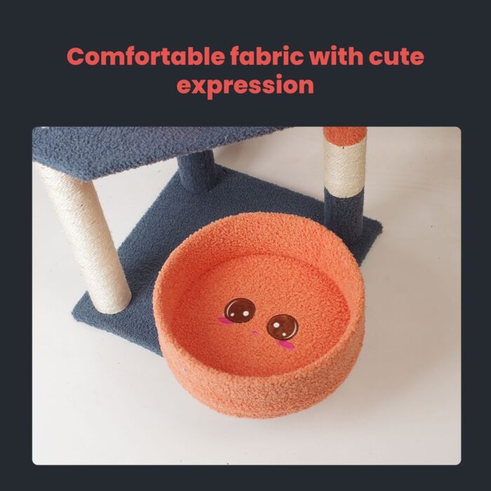 Floofi 110cm Emoji Plush Cat Condo Cat Tree Blue Red - Image 2