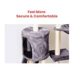 Floofi 138cm 5 Layer Plush Cat Condo Cat Tree Dark Grey - Image 2