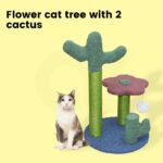 Floofi Flower Cat Tree with 2 Cactus 50cm - Image 2