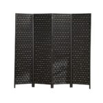 EKKIO 4-Panel Pine Wood Room Divider, Lightweight and Portable, Black - Image 3